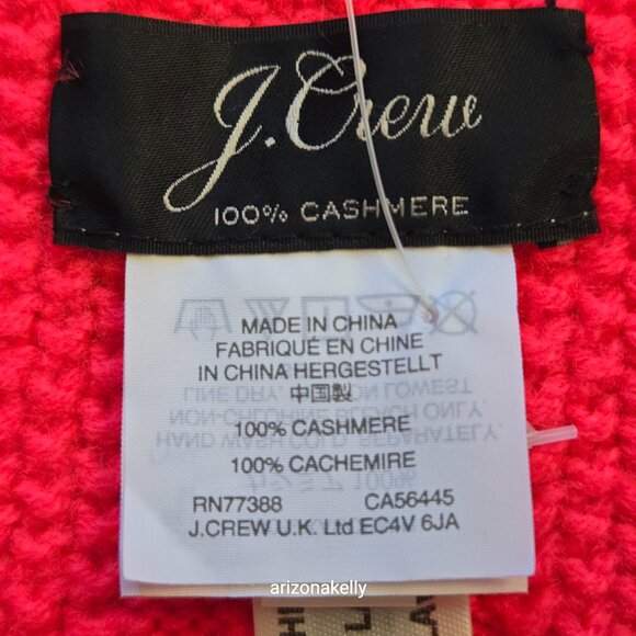 NWT J. Crew Cashmere *HOT PINK* Fuchsia Scarf - Picture 9 of 14